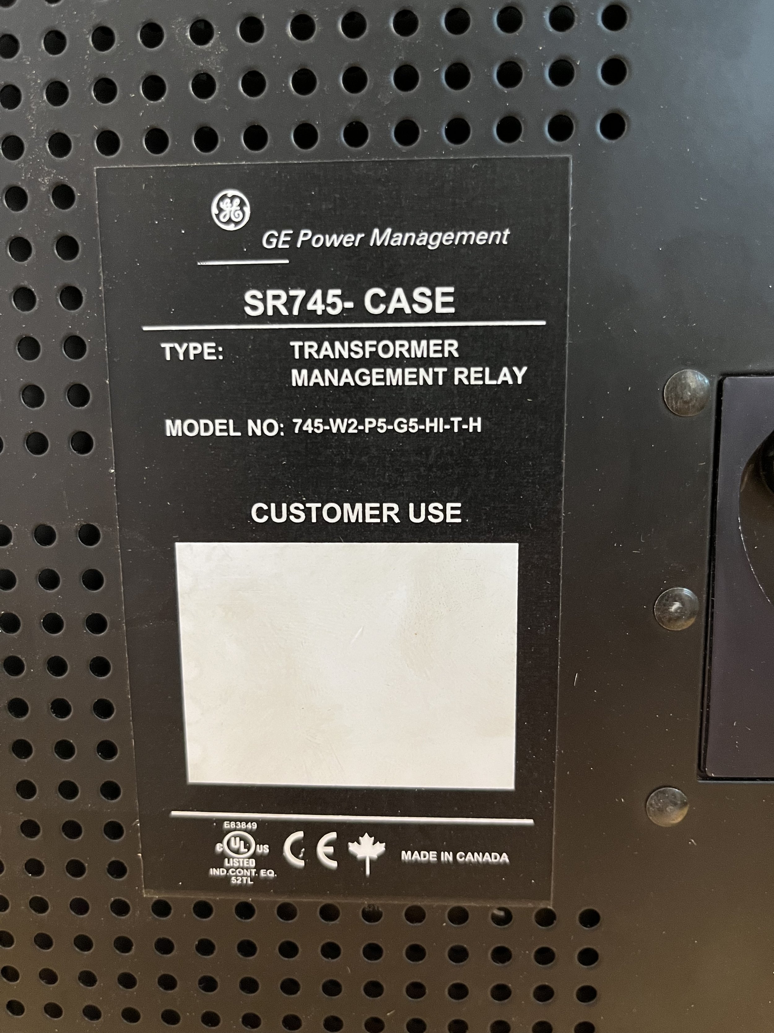Multilin SR745 Transformer Management Relay