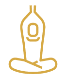 Line drawing of a candle in a holder