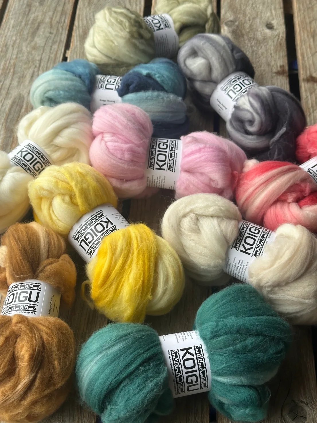 Merino Fiber - 50g Roving Bundles - Koigu Wool Designs