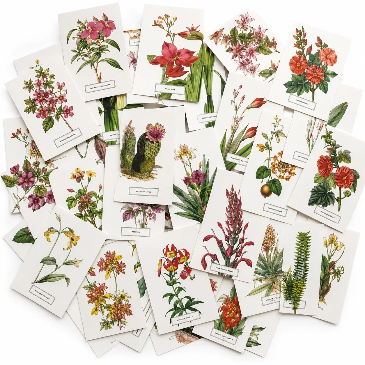 Vintage Botanical Postcards - Magnifique Hearts