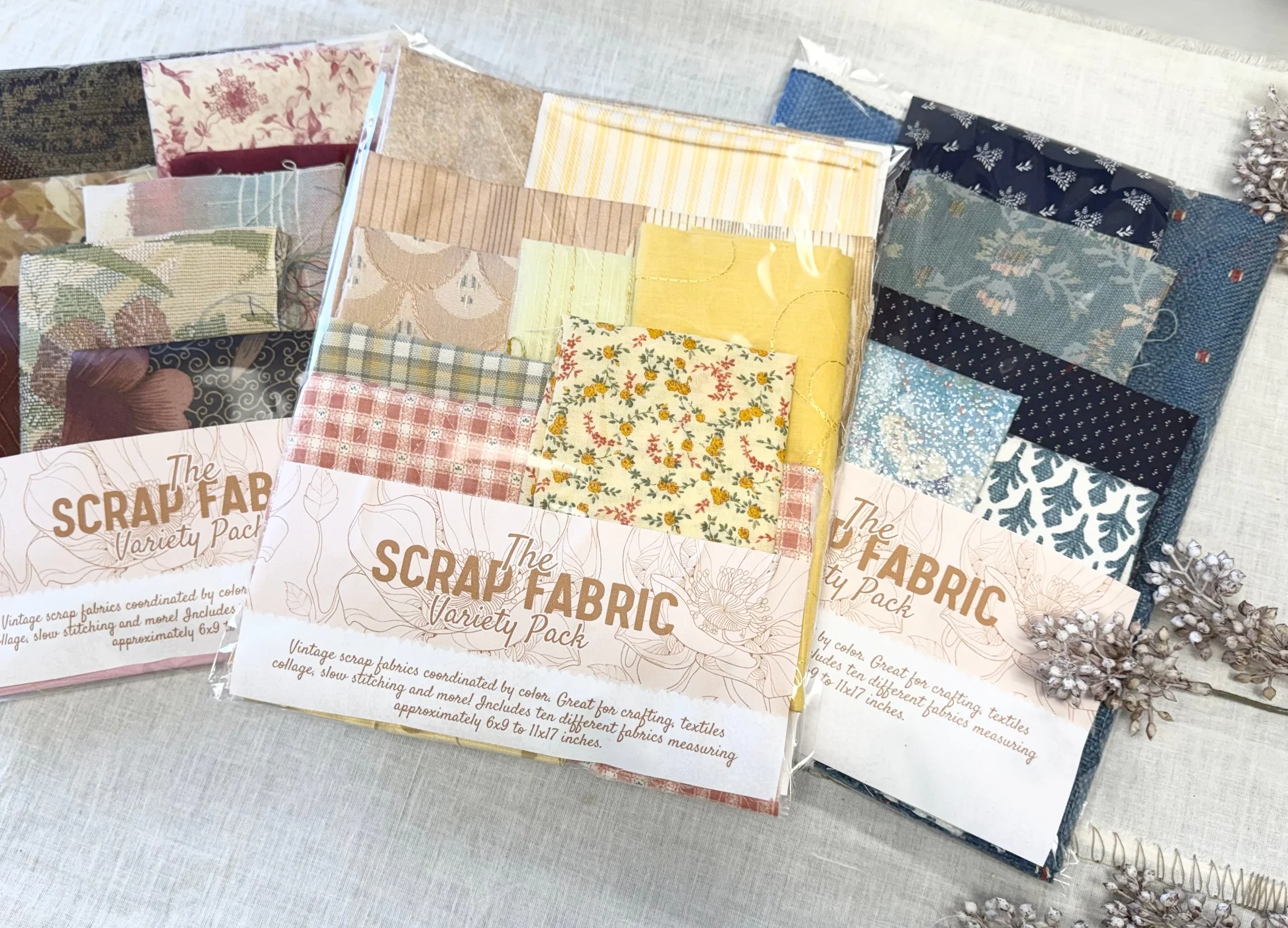Fabric Scraps by Color for Mixed Media Art - A House of Books