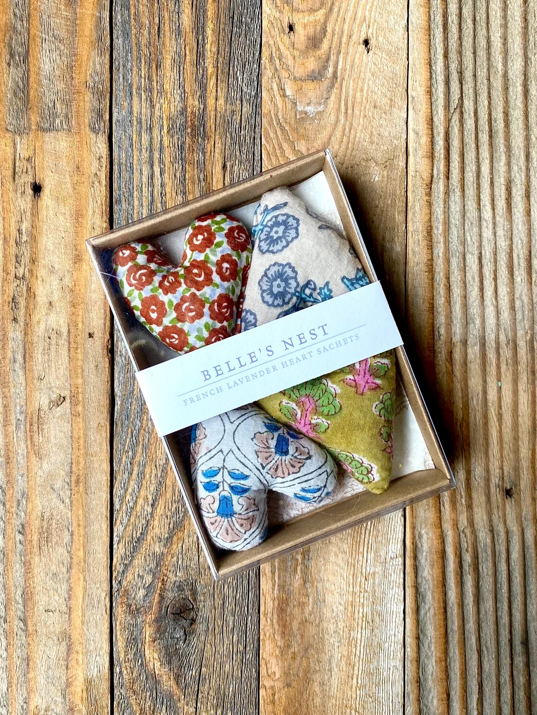 Boxed Set of 4 Mini Lavender Heart Sachets - Belle's Nest