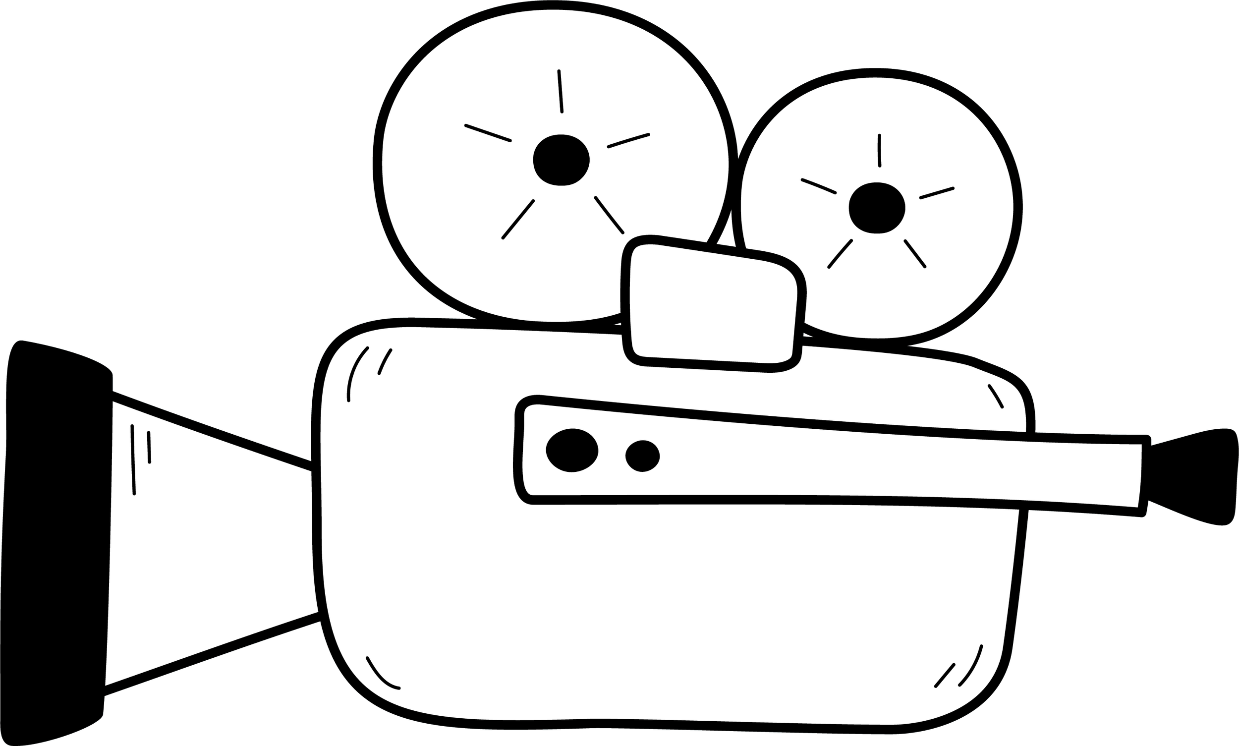 Ein Roboter mit großen, runden Augen und einem quadratischen Kopf, der vor einer Maschine steht.