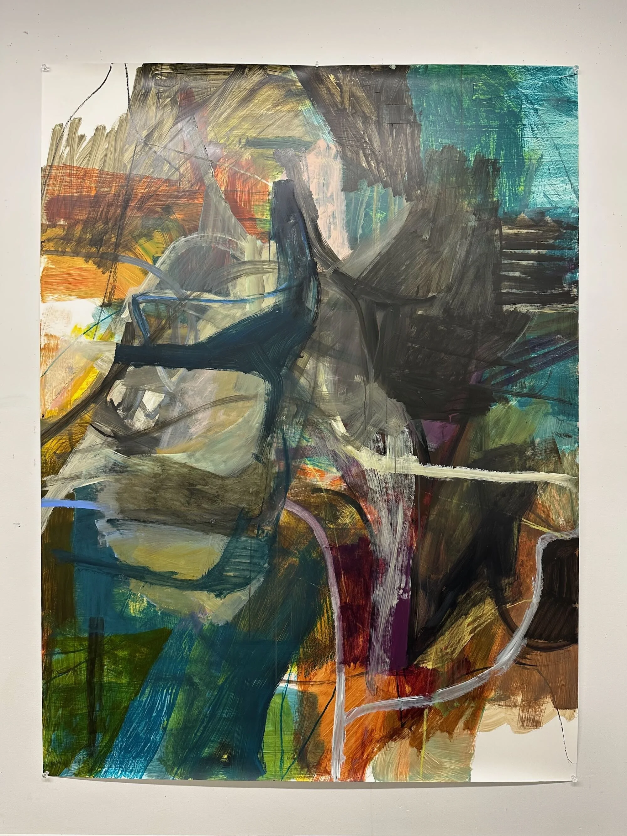 We've come a long way, acrylic on Yupo paper, 80 x 60 in.