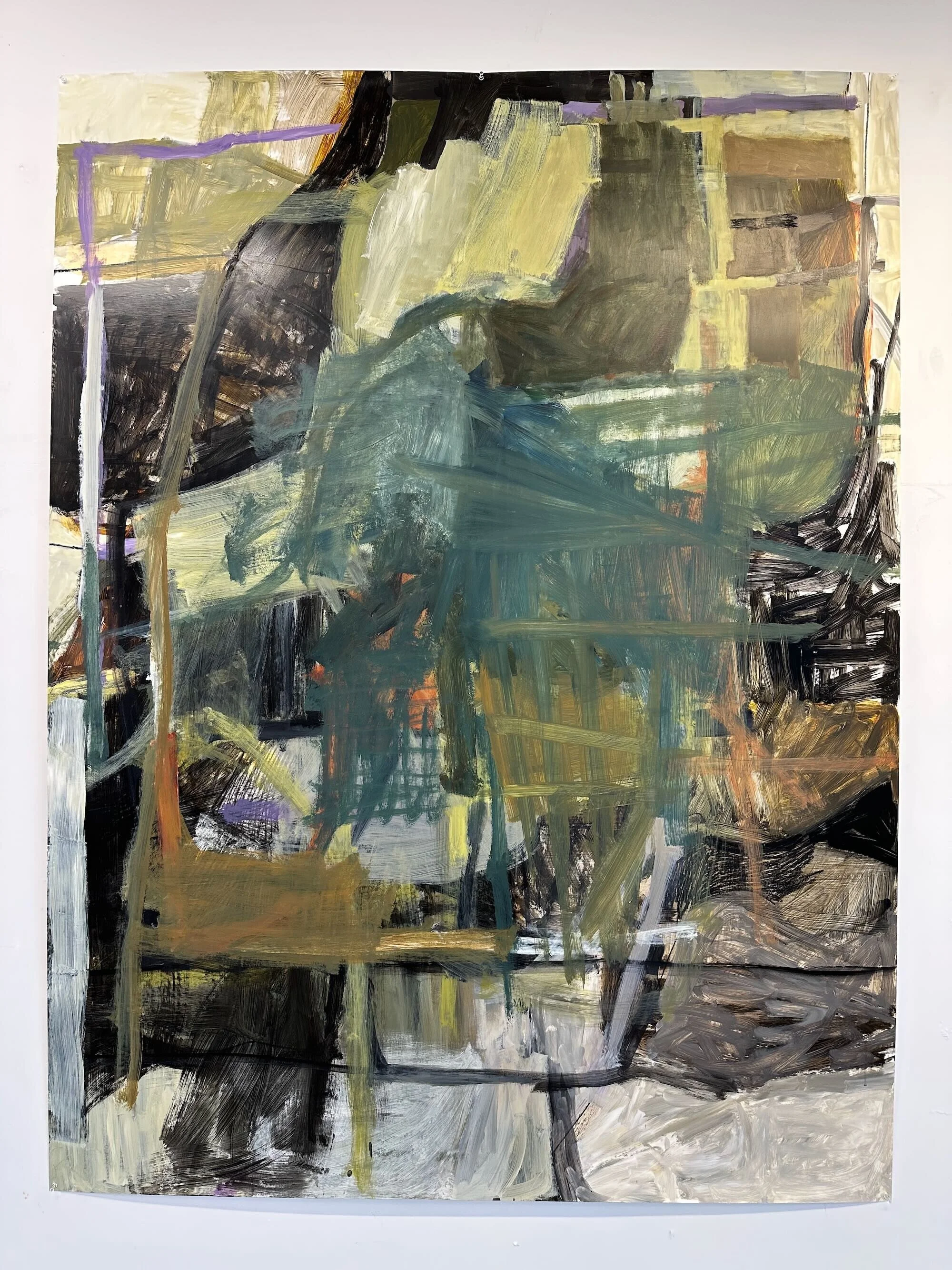 Restless, acrylic on Yupo paper, 80 x 80 in.