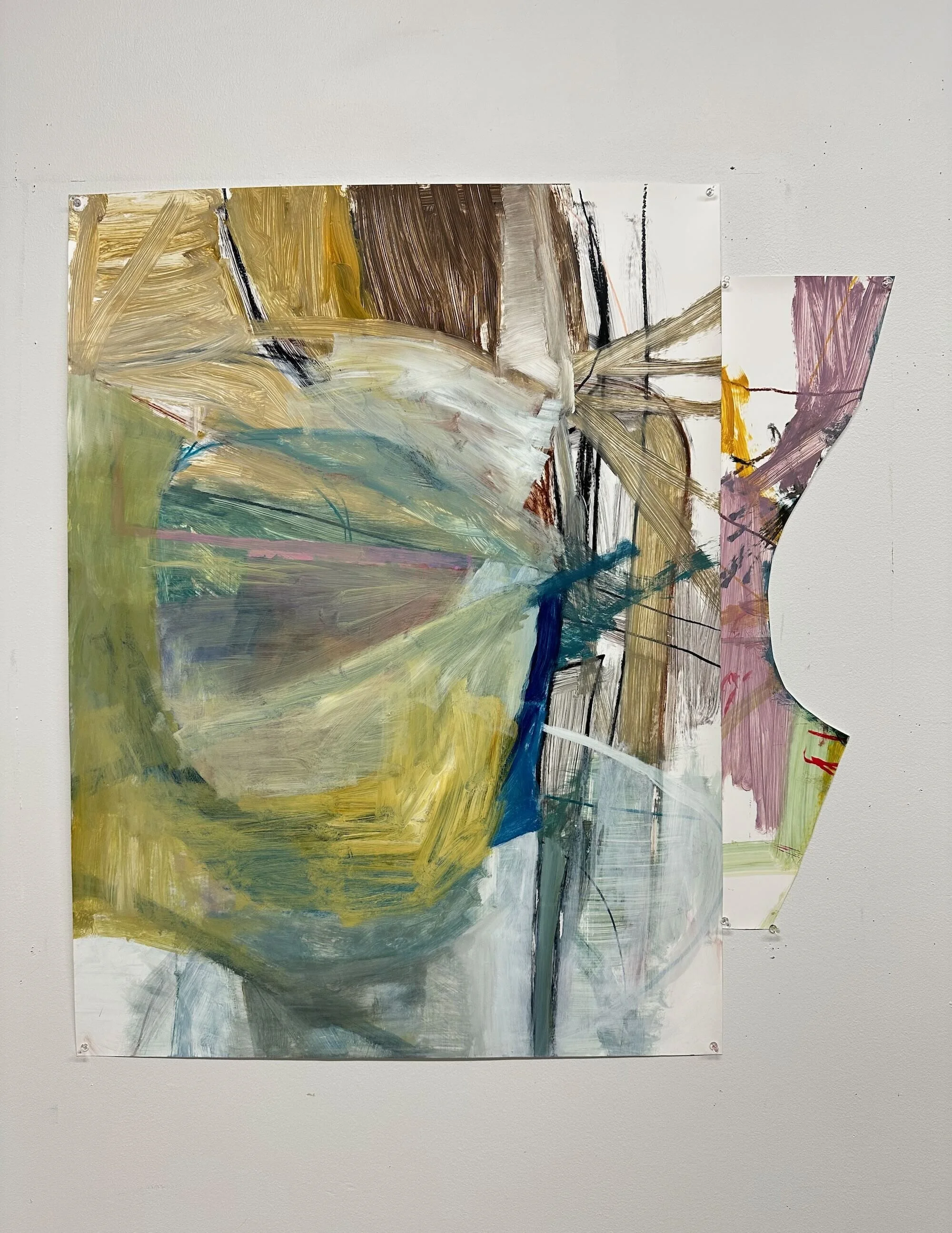 The parachute, acrylic on Yupo paper, 40 x 30 in.