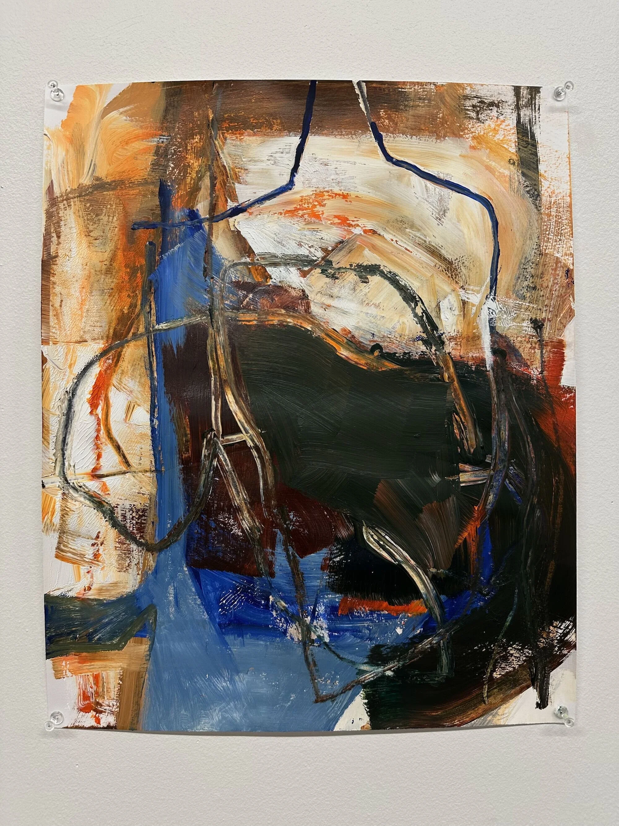 Unfulfilled, acrylic and oil pastel on paper, 17 x 14 in.
