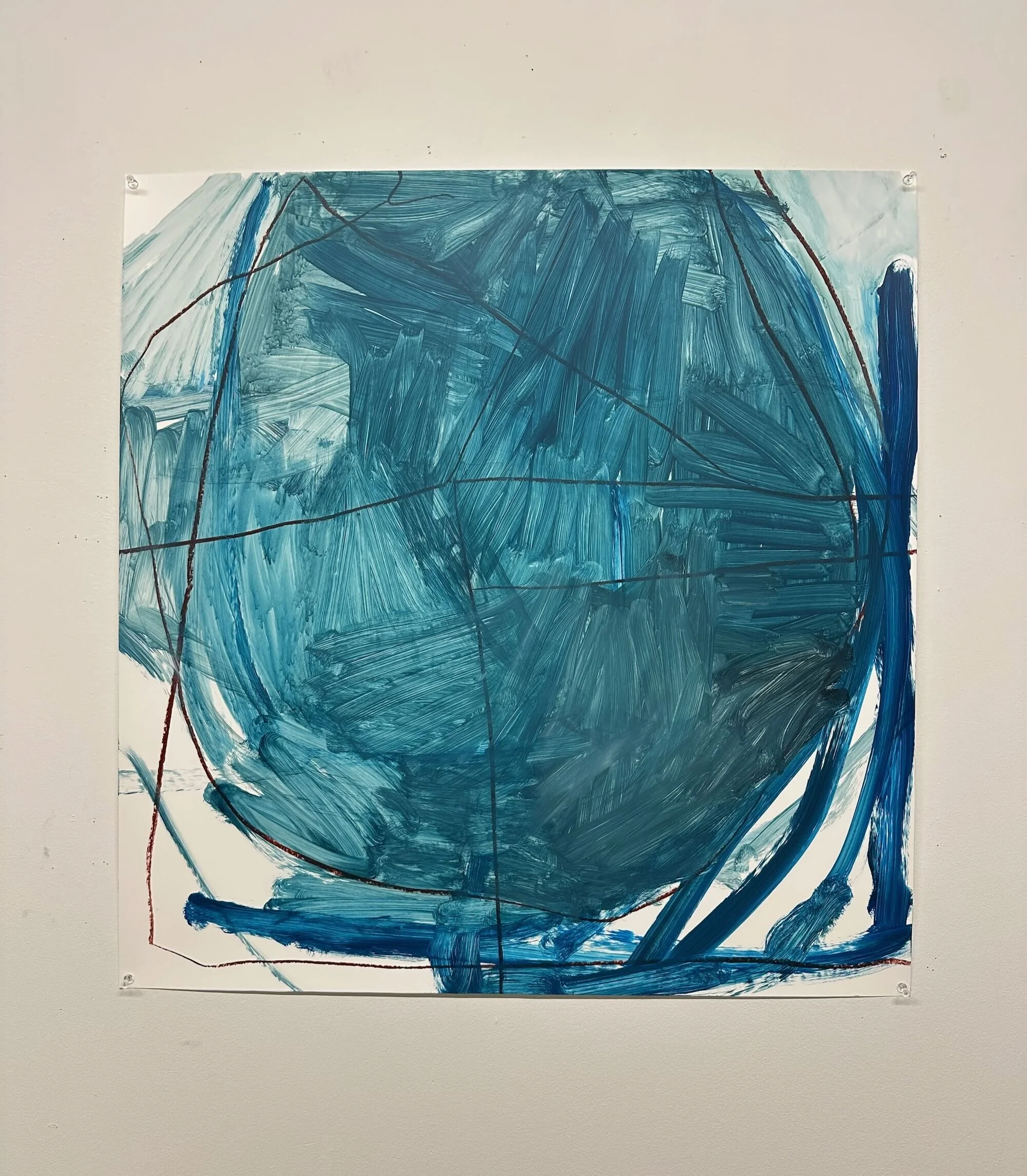 Holding the world, acrylic on Yupo paper, 30 x 29 in.