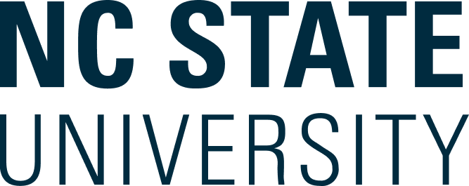 Logo of NC State University with large black text.