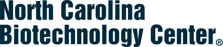 North Carolina Biotechnology Center logo in dark blue text.