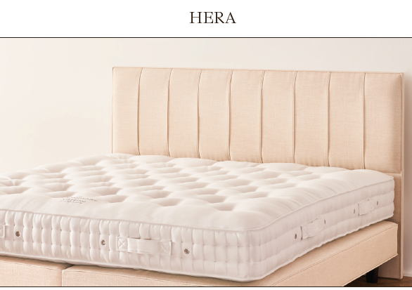 Vispring 150 Herald Superb Firm Full Set with Hera Headboard in Boucle Flint