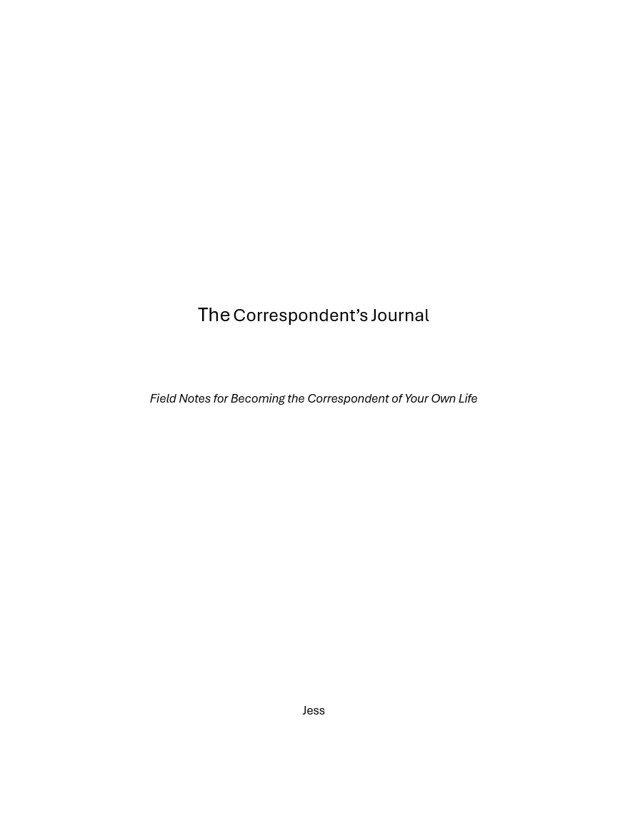 The Correspondent's Journal cover page.png