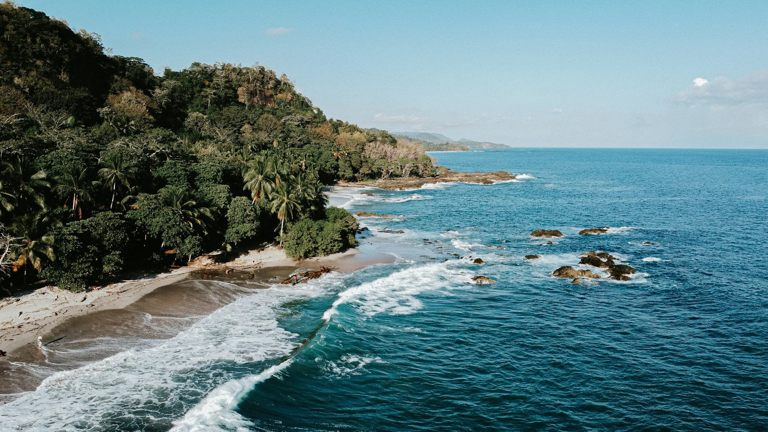 Tropical coastline with forested headland