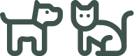 Outline of a dog and a cat side by side