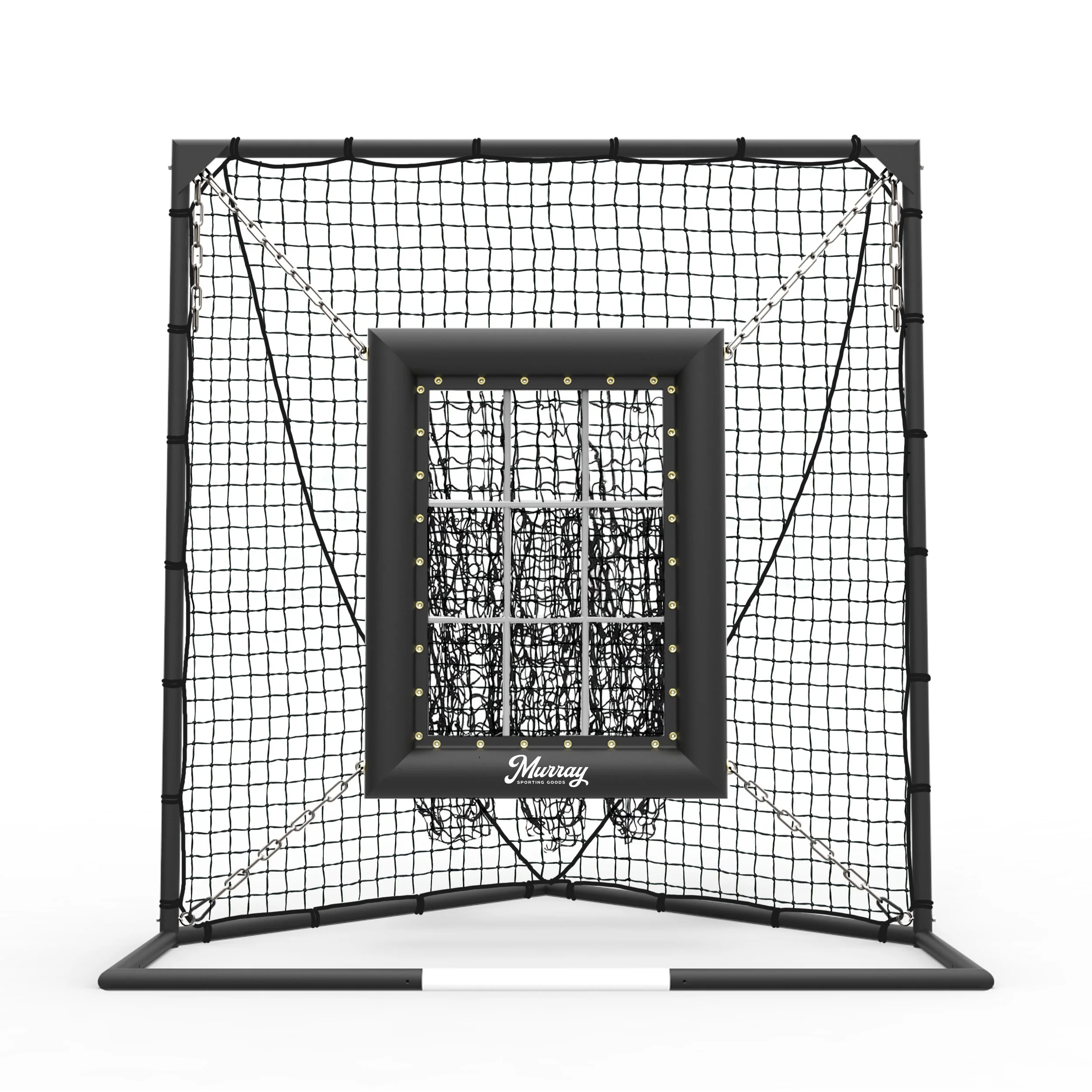 Murray Sporting Goods baseball and softball practice net with central rebounder target and protective netting