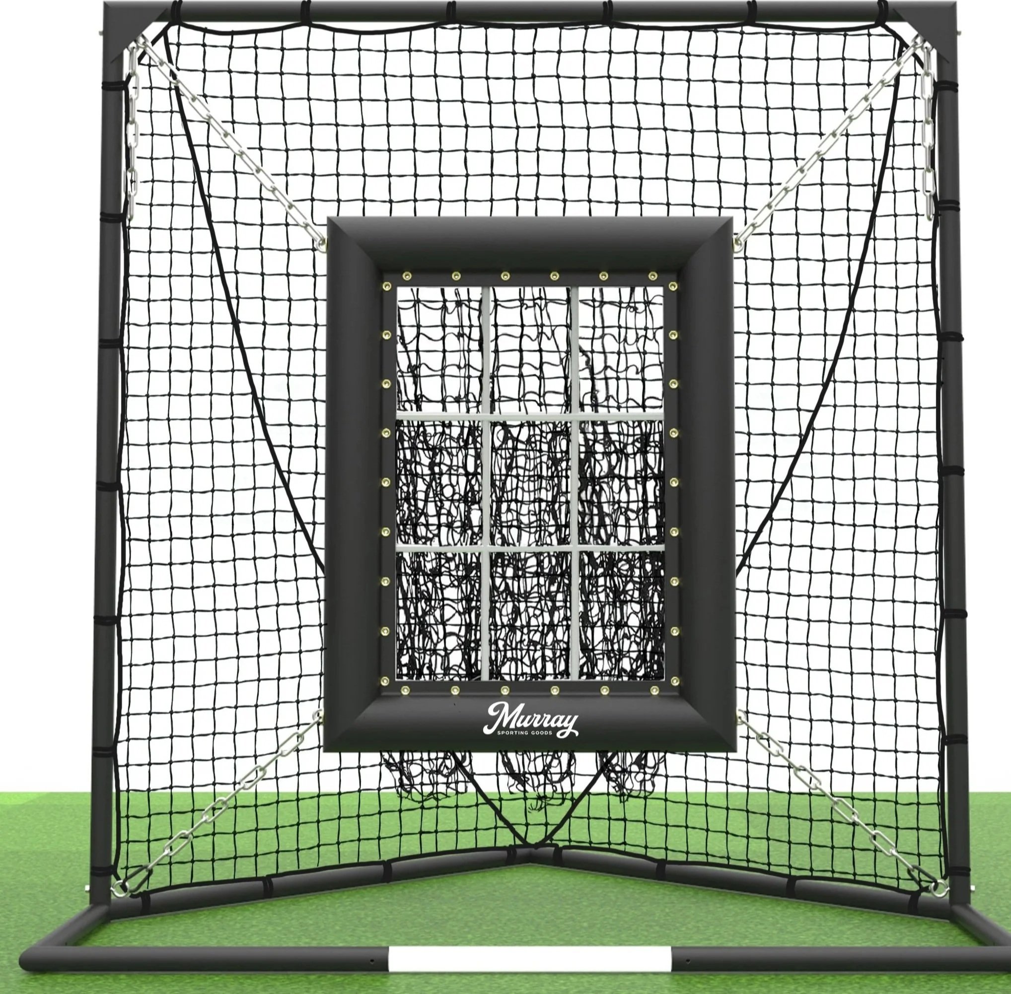 Murray Sporting Goods baseball pitching net with central strike zone target and ball-stop netting