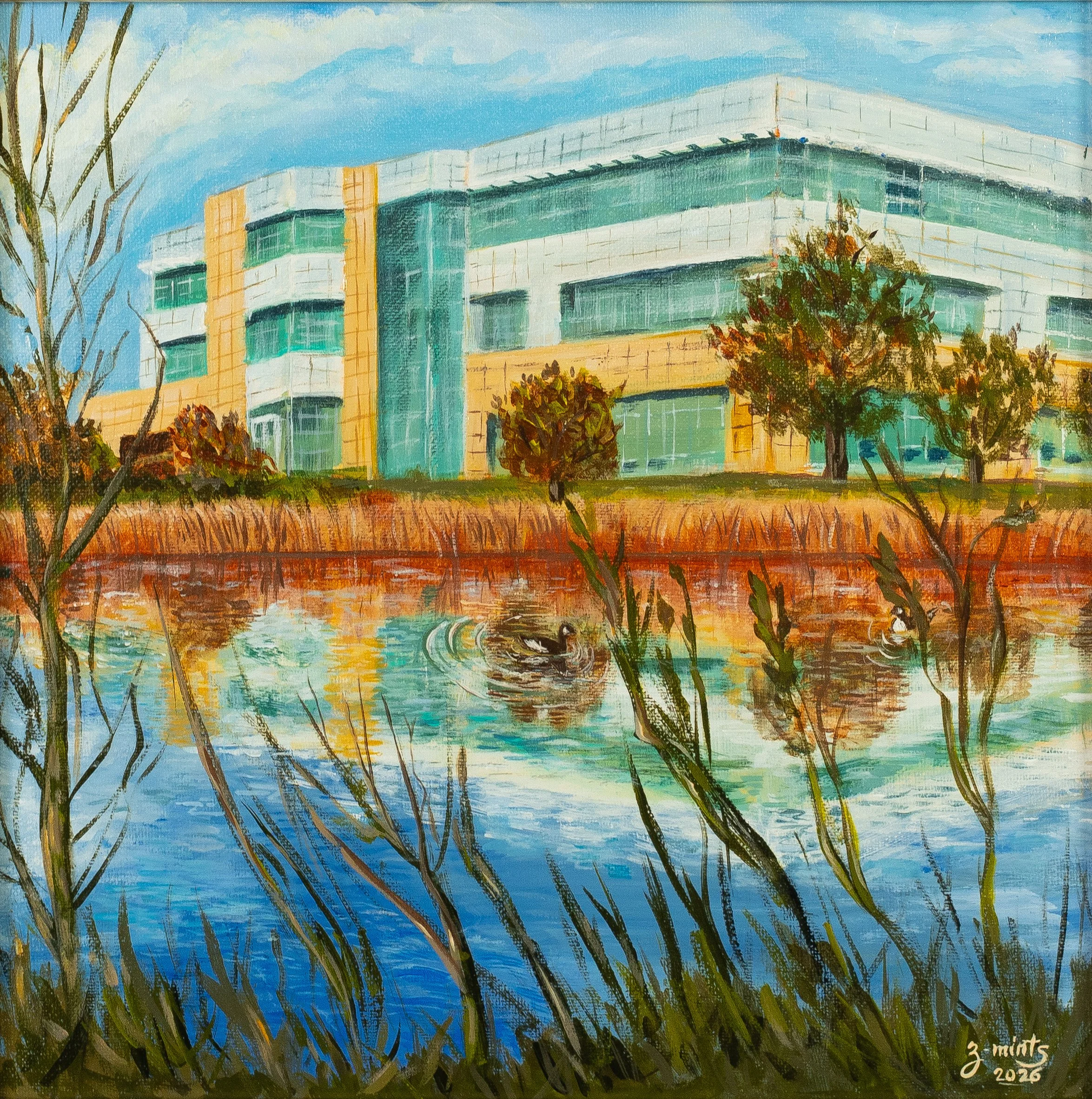 Sunny day in Johnston, Iowa | Acrylics on canvas board