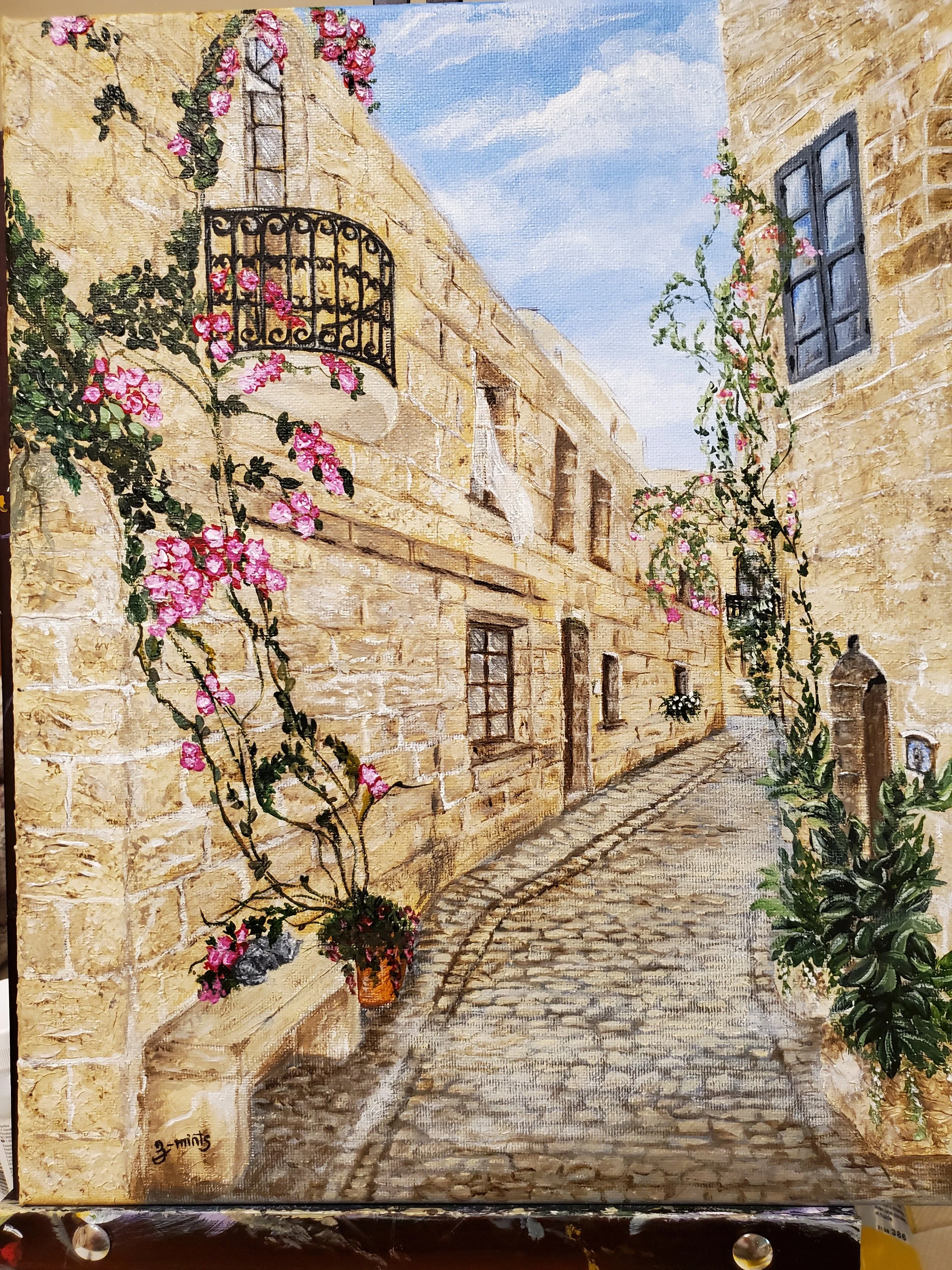 Old Streets of Jerusalem 1 | Acrylics on stretched canvas | SOLD