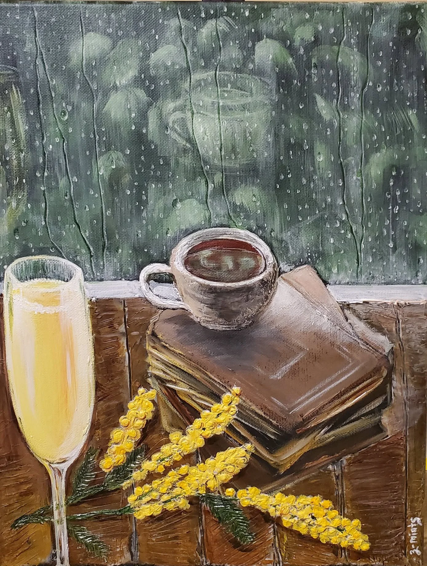 Mimosa Time 1 (Anna) | Acrylics on stretched canvas 