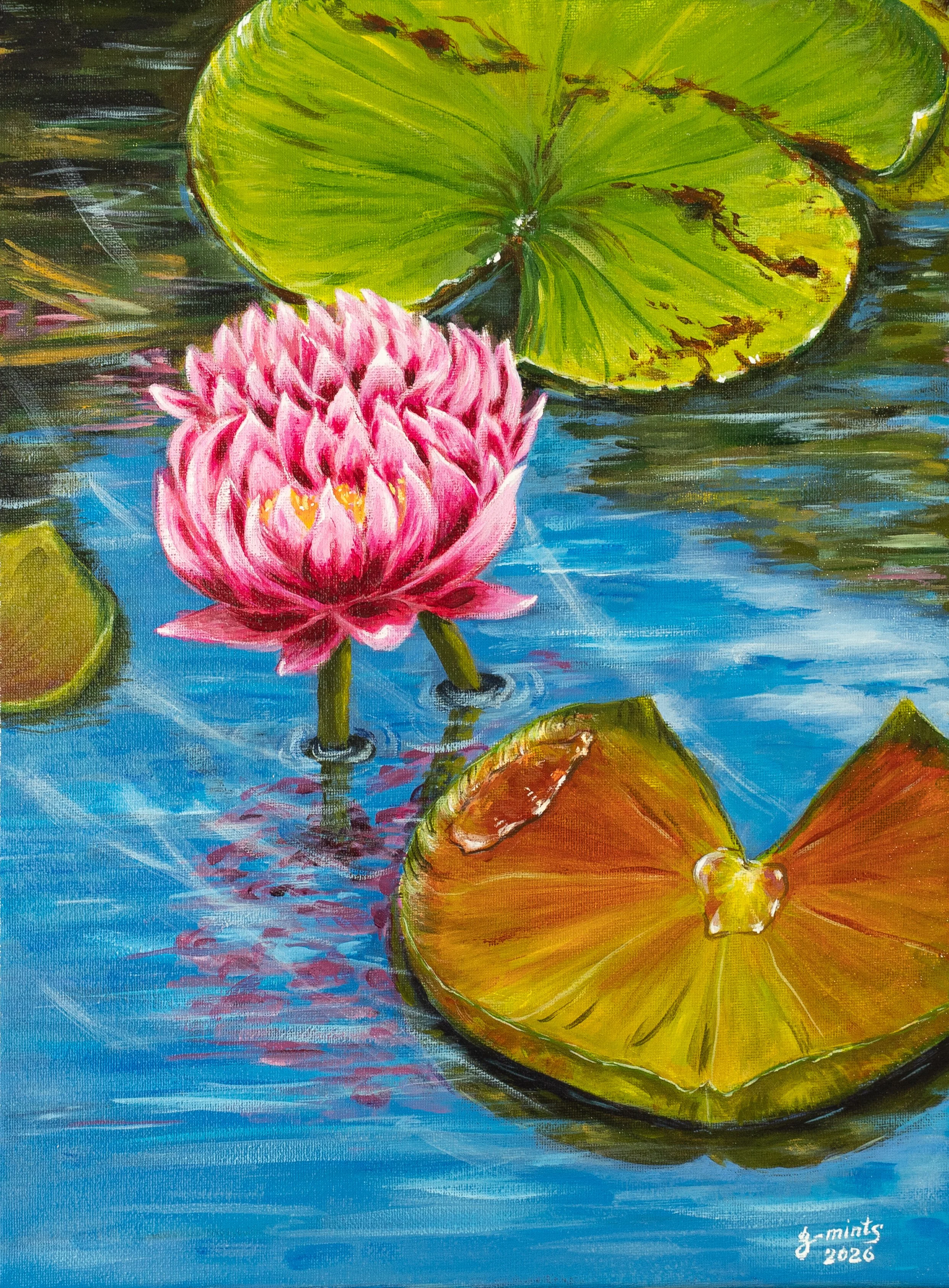  Lotus reflection | Acrylics on stretched canvas