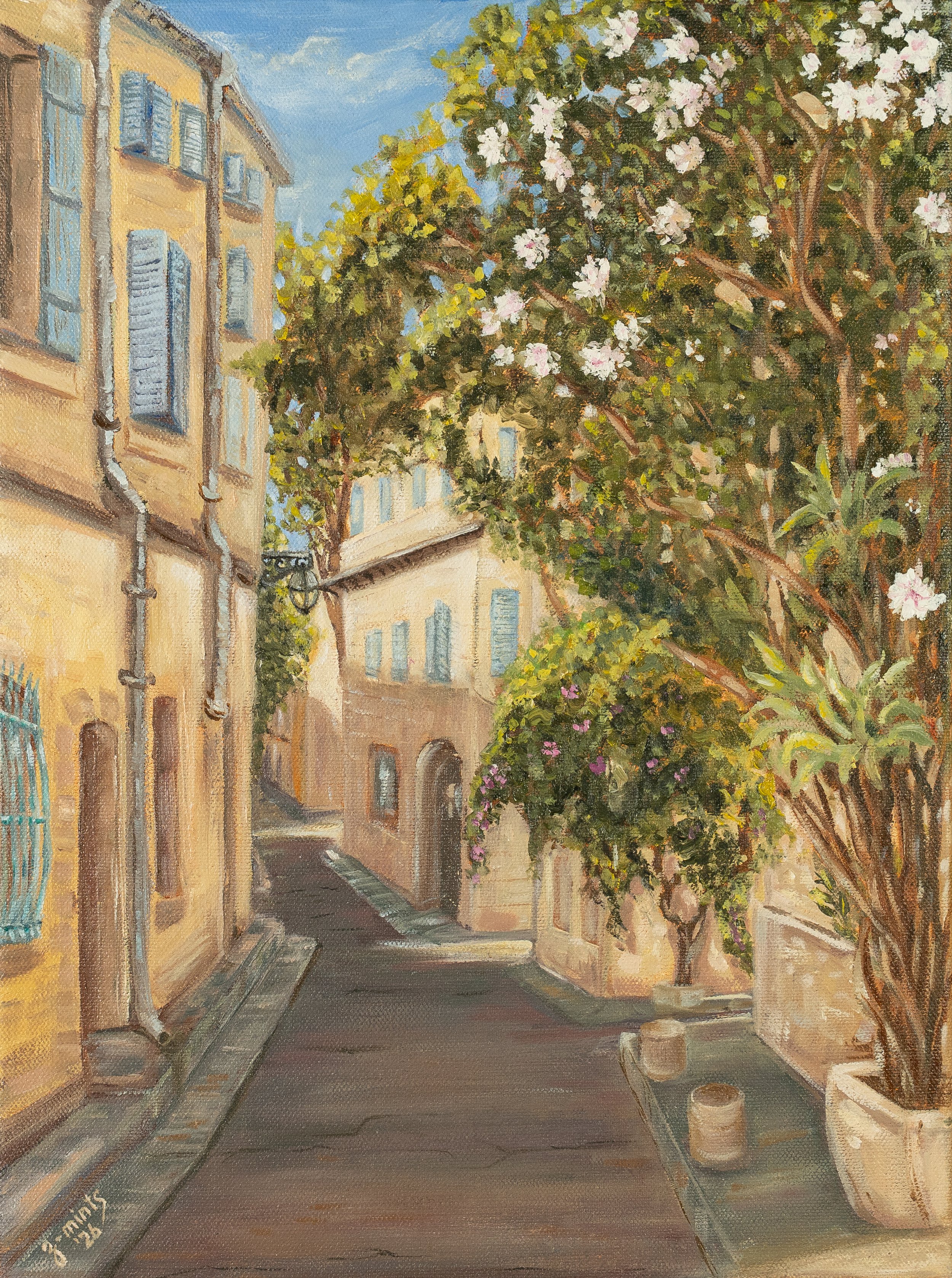Sunny afternoon in Avignon (South of France) |
Oils on stretched canvas 