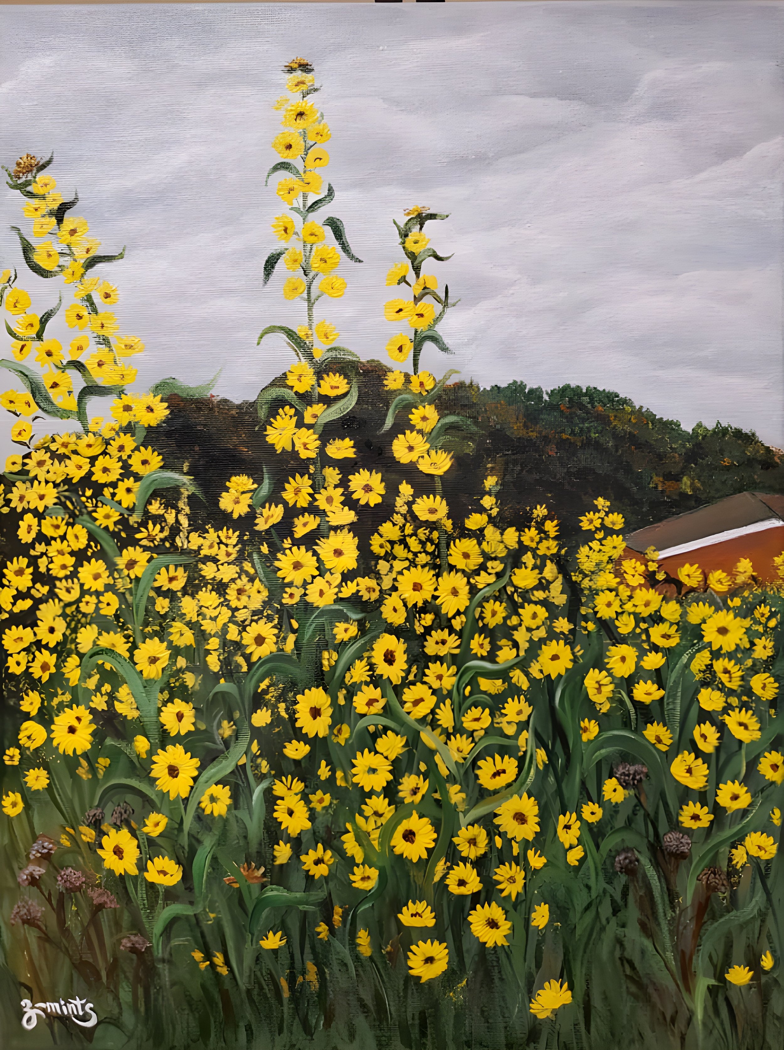 Yellow Flowers | Acrylics on stretched canvas