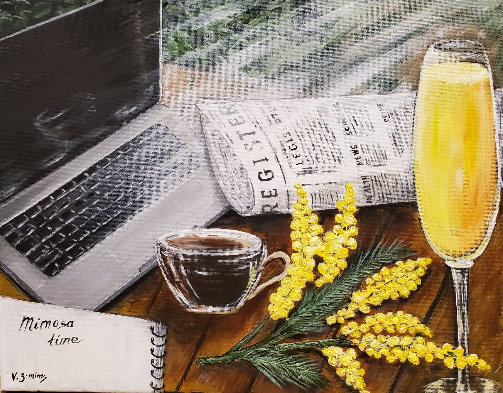 Mimosa Time 2 (Regina)  | Acrylics on stretched canvas