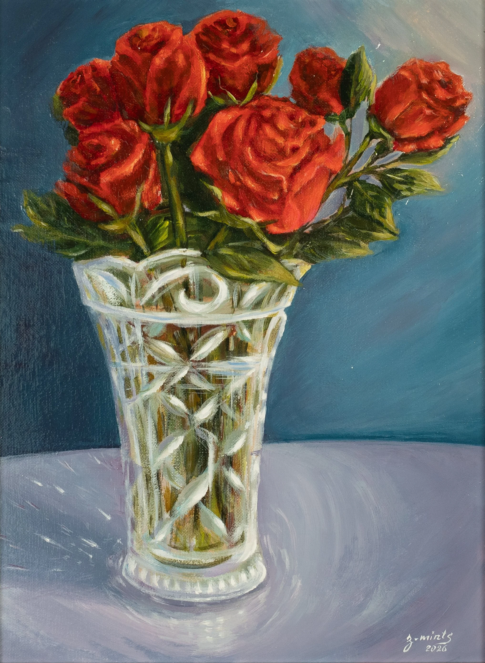 Grandma's vase | Acrylics on canvas board