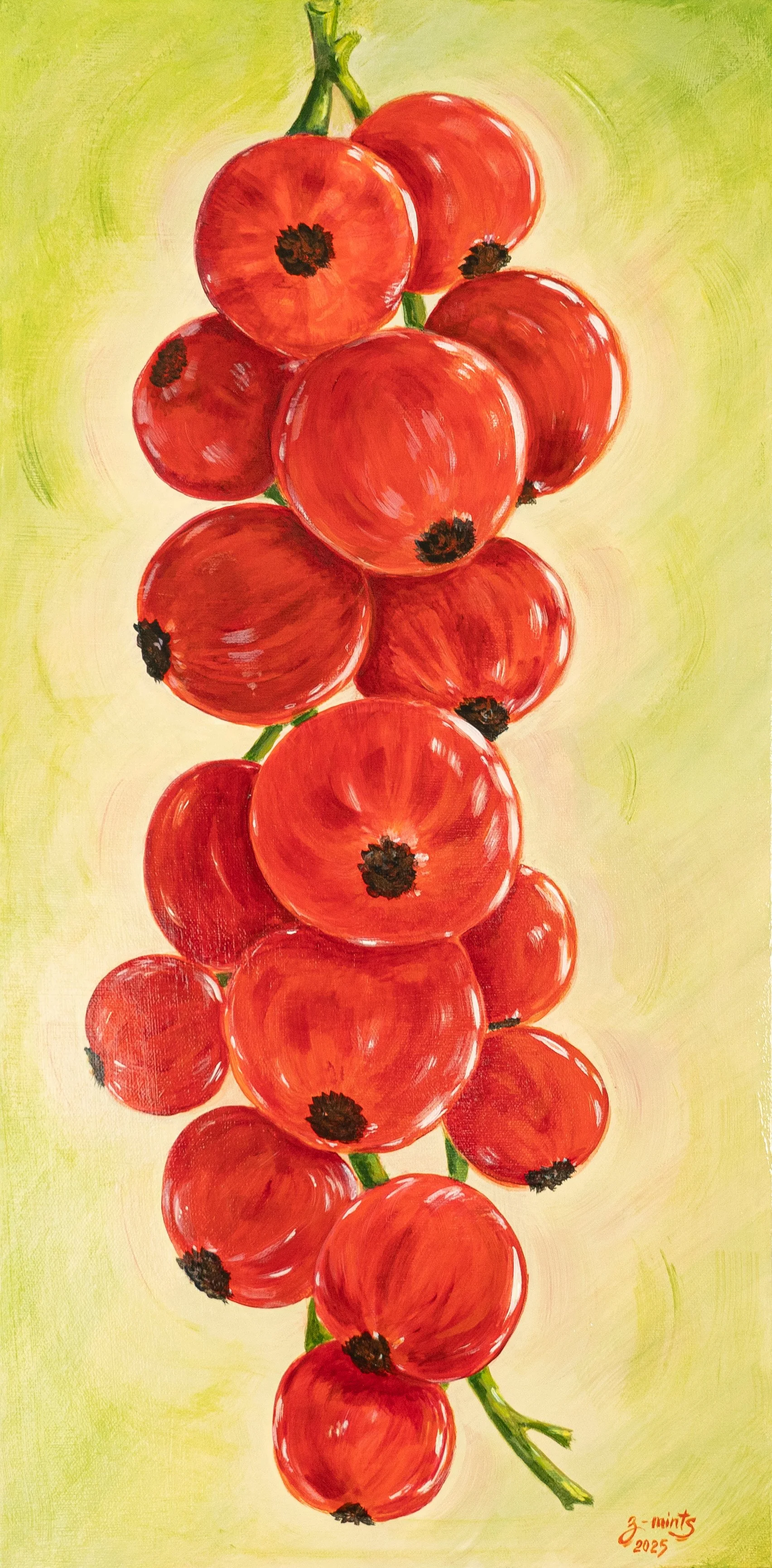 Portrait of Red Currants | Acrylics of stretched canvas