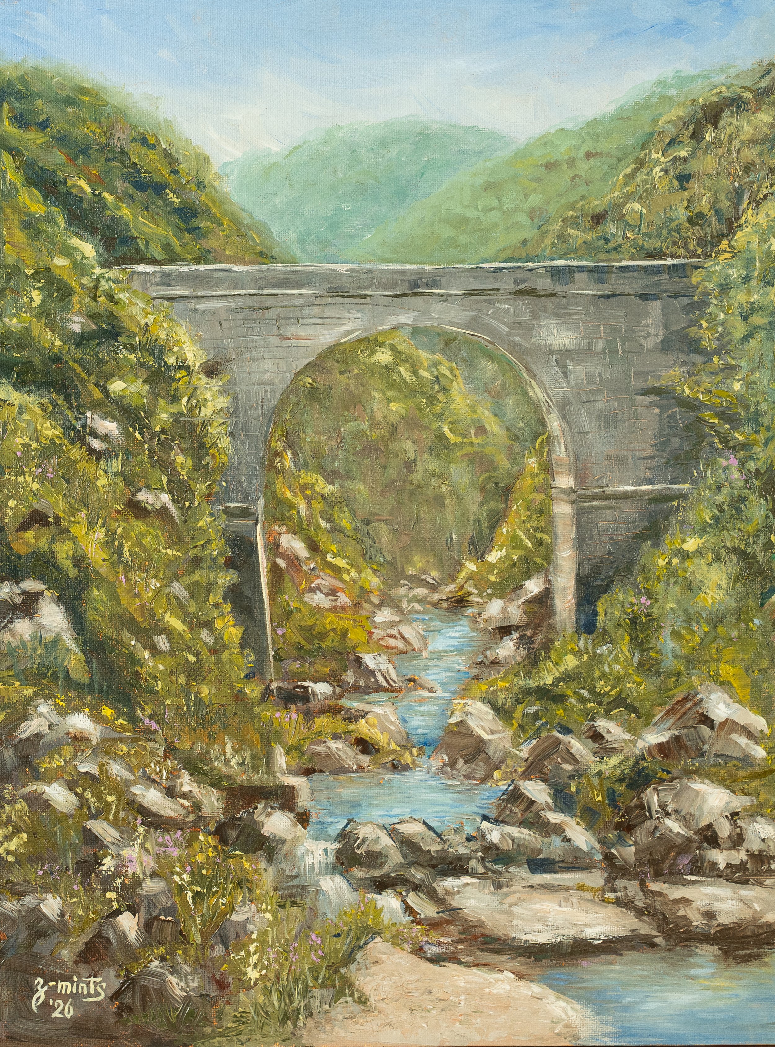 View from the Tournon Steam Train (South of France) | Oils on canvas board | 