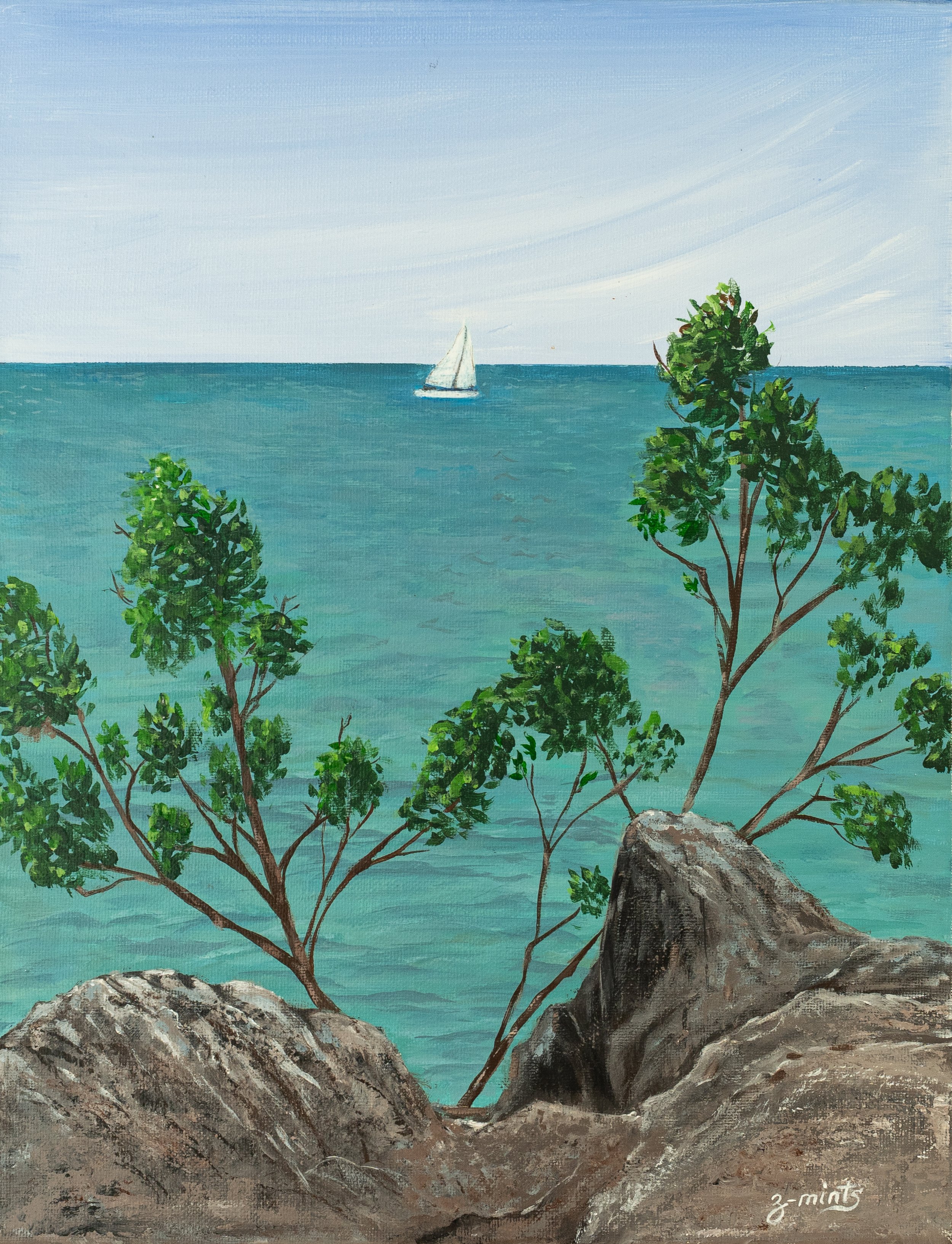 Lake Michigan (Calm) | Acrylics on stretched canvas