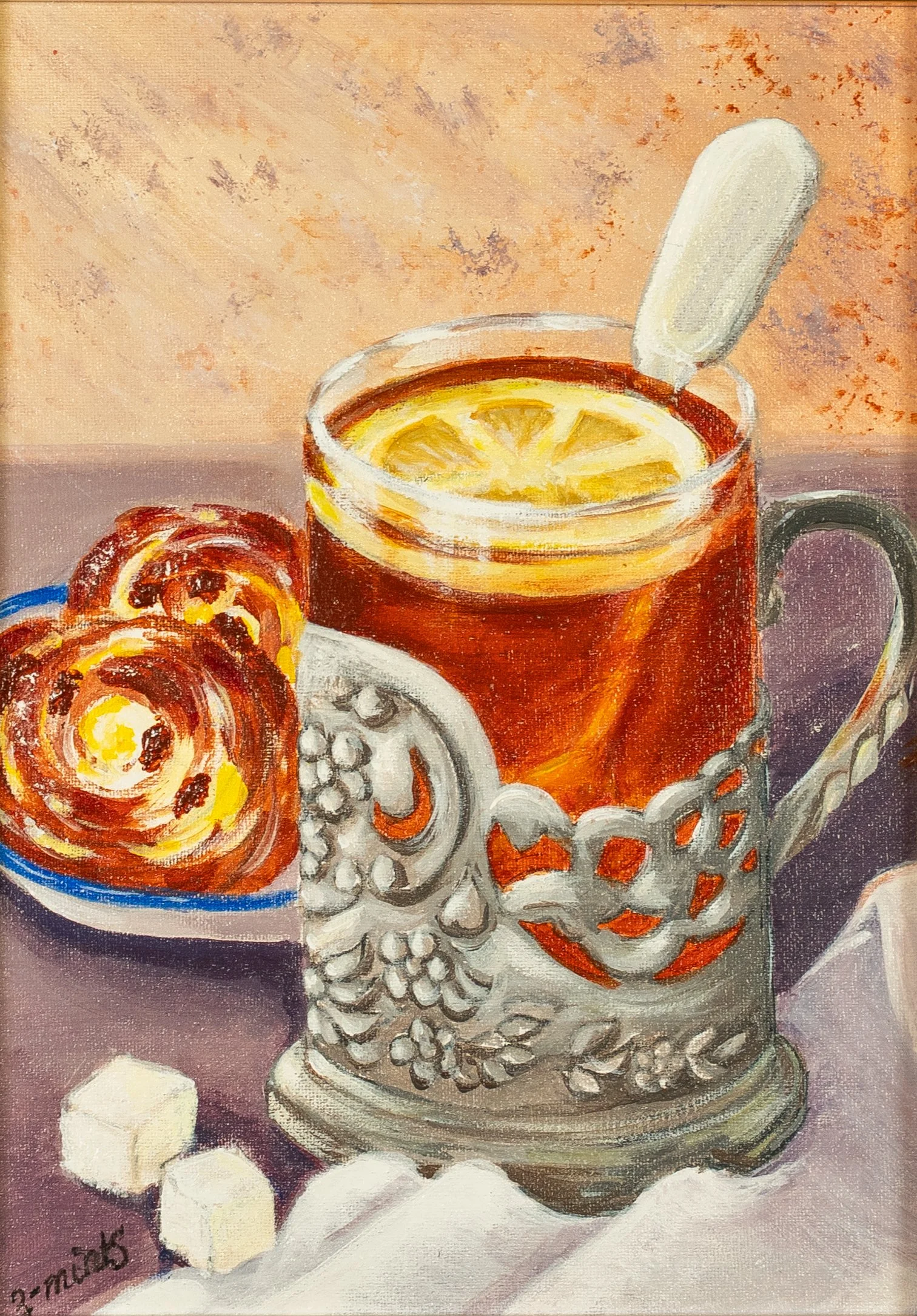 Tea (my mom's way) | Acrylics on canvas paper