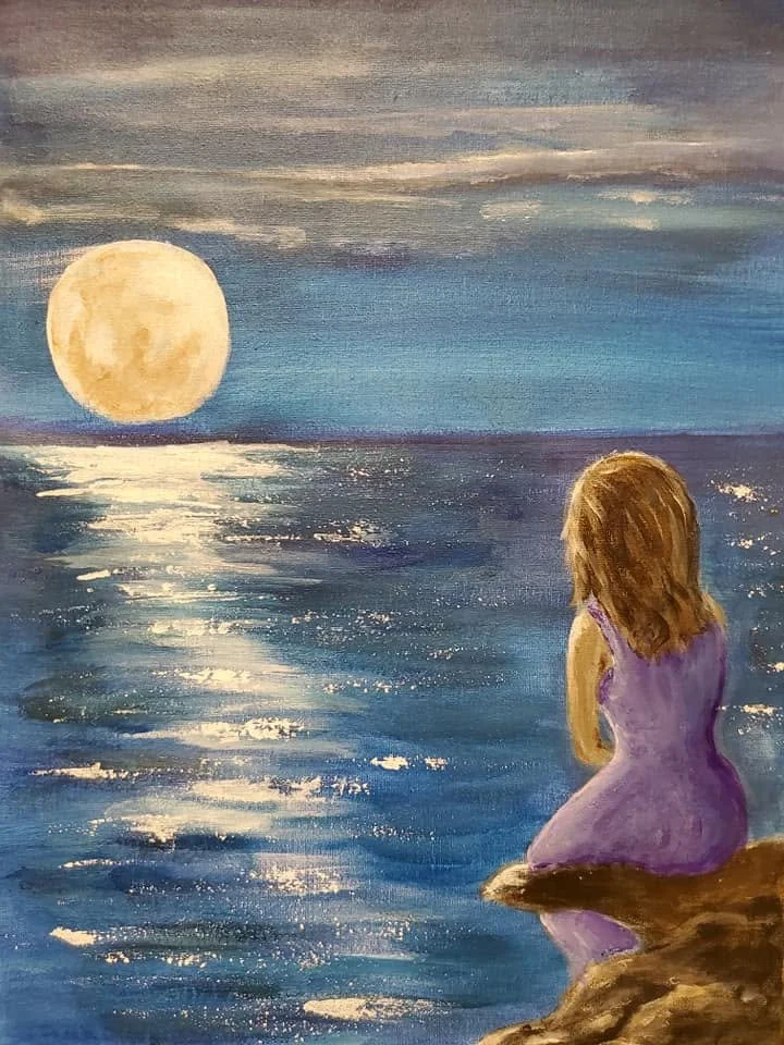 Super Moon | Acrylics on canvas paper