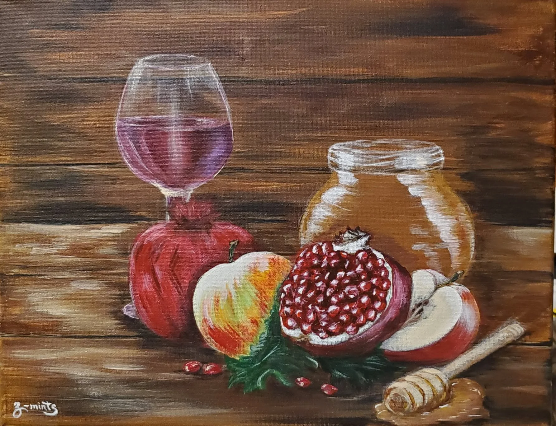 Happy Rosh Hashanah | Acrylics on stretched canvas