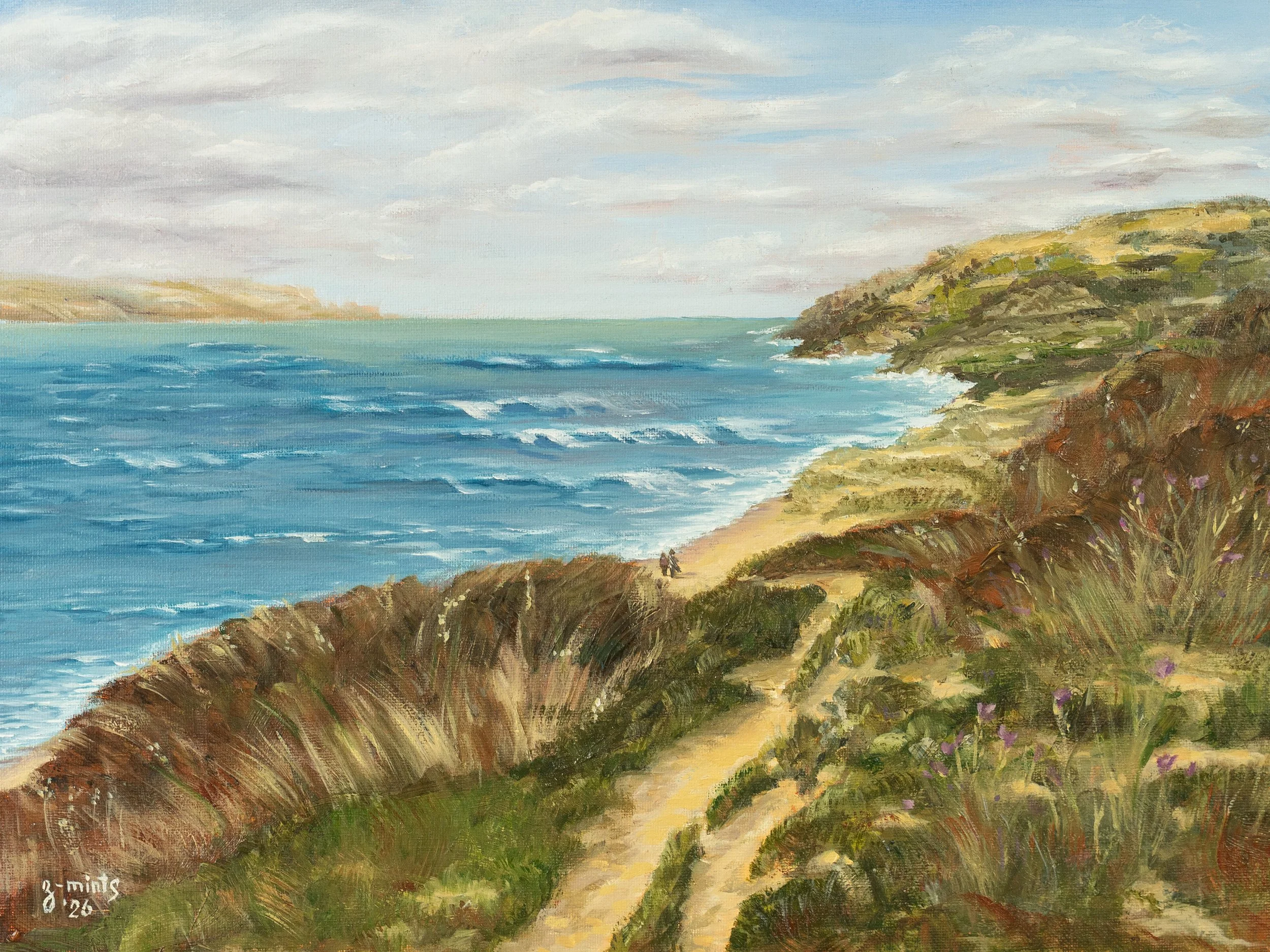 Windy shore (Cornwall, UK) | Oils on canvas board | 