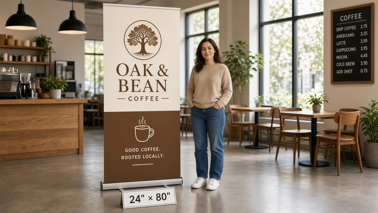 24×80 Pop-Up Banner with Stand
