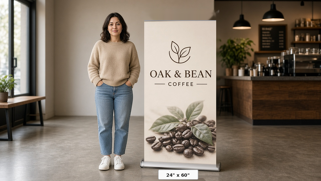 24×60 Pop-Up Banner with Stand
