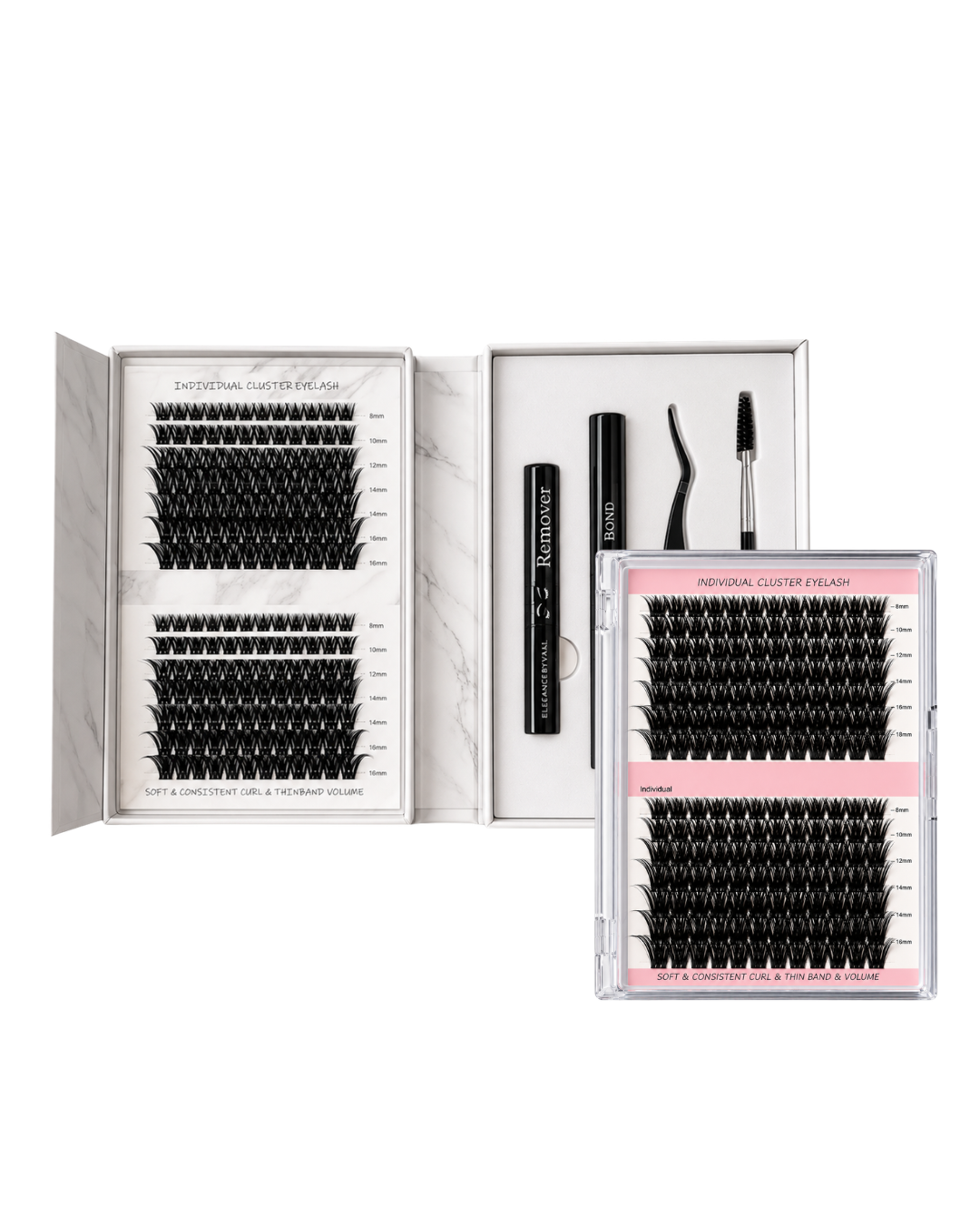 Waterproof Eyelash Clusters Kit + Extra Lash Tray (Volume)