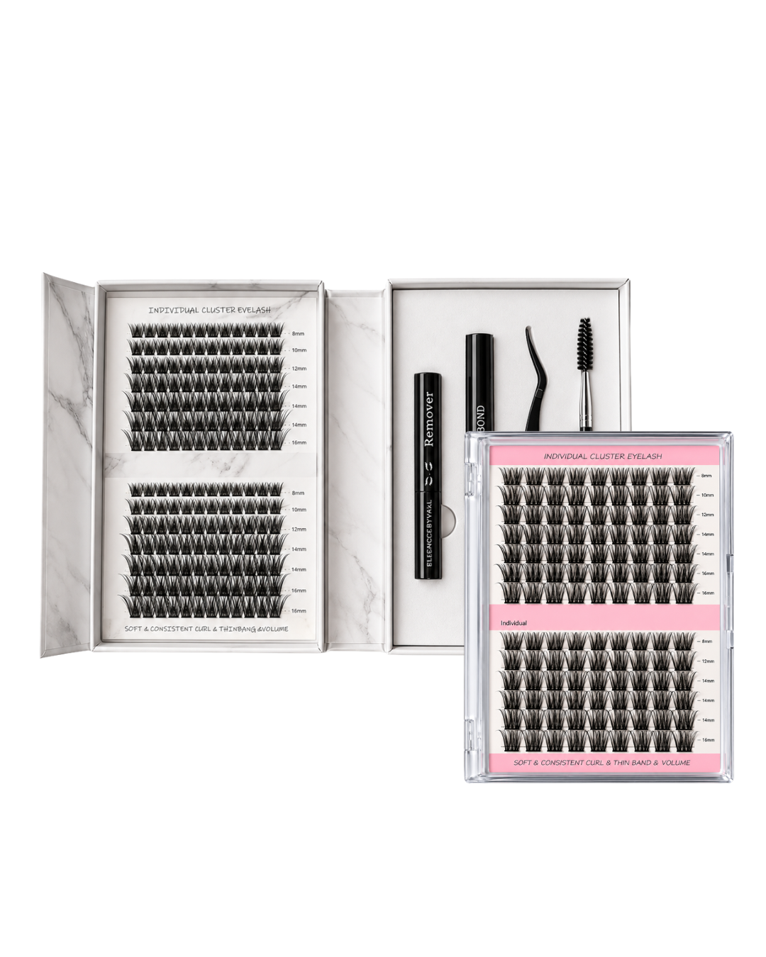 Waterproof Eyelash Clusters Kit + Extra Lash Tray (Wispy)