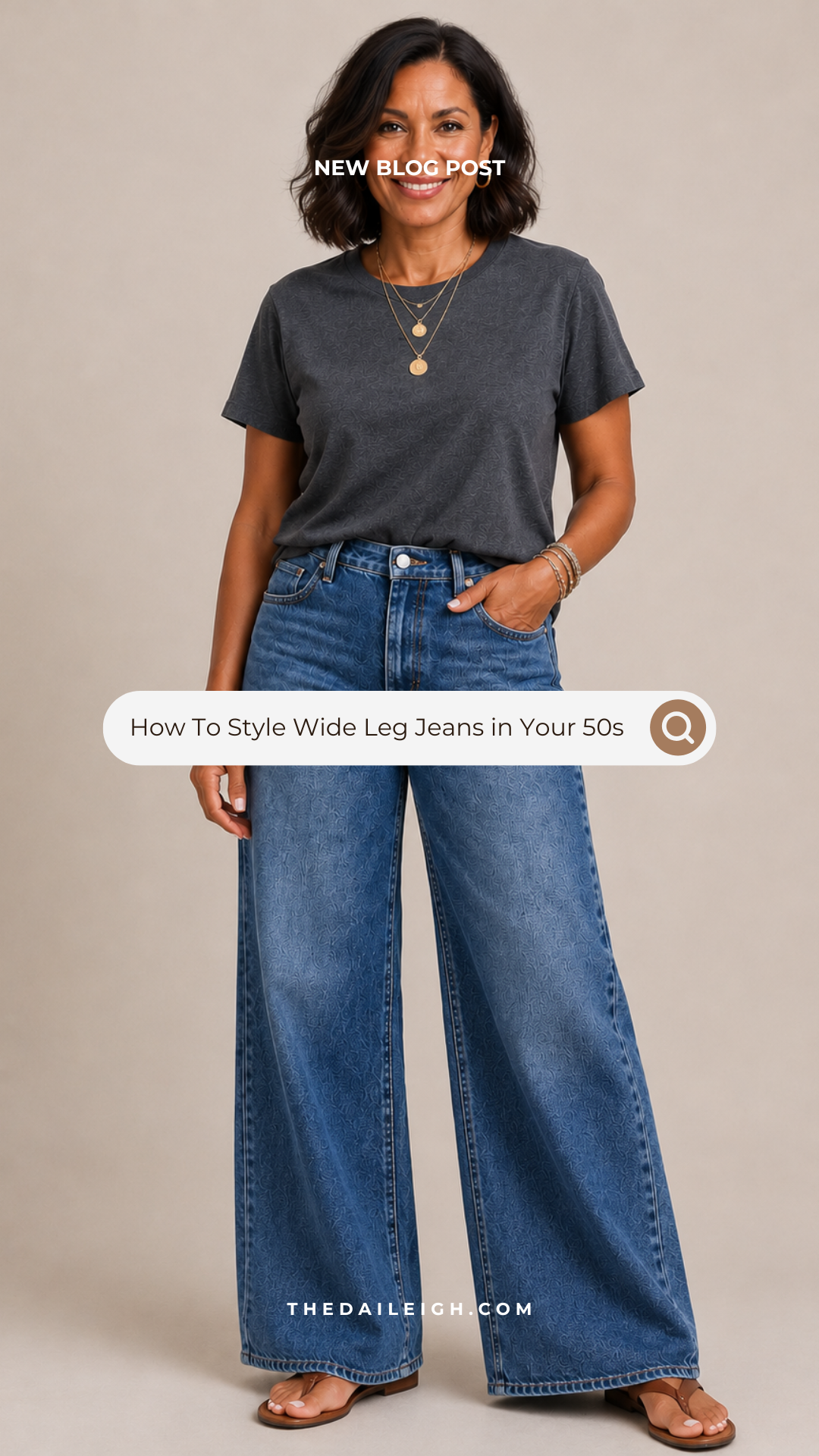 How To Style Wide Leg Jeans in Your 50’s