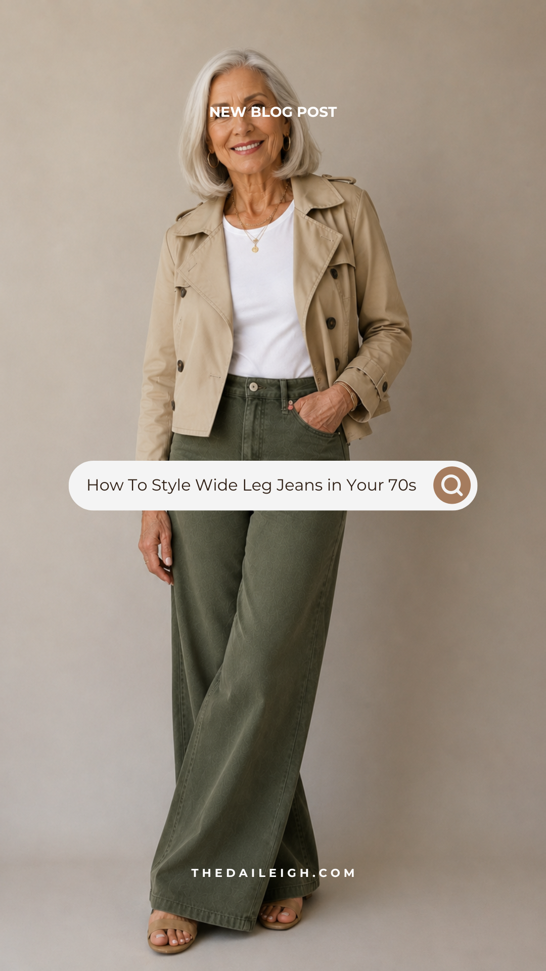 How To Style Wide Leg Jeans in Your 70’s