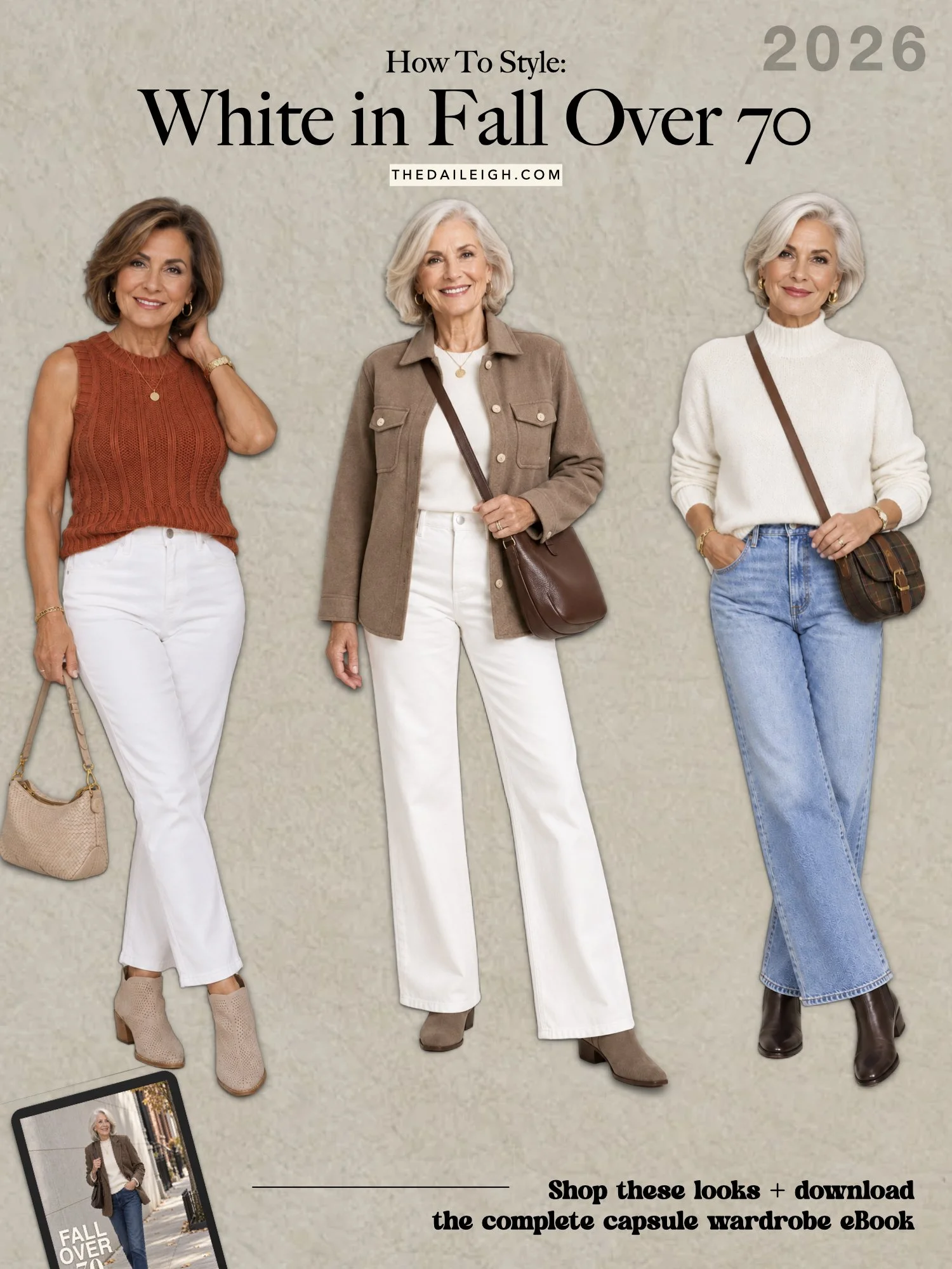 How To Wear White in Fall Over 70