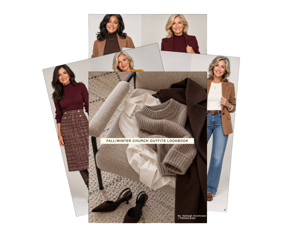 Fall and winter church outfit ideas for women over 50.