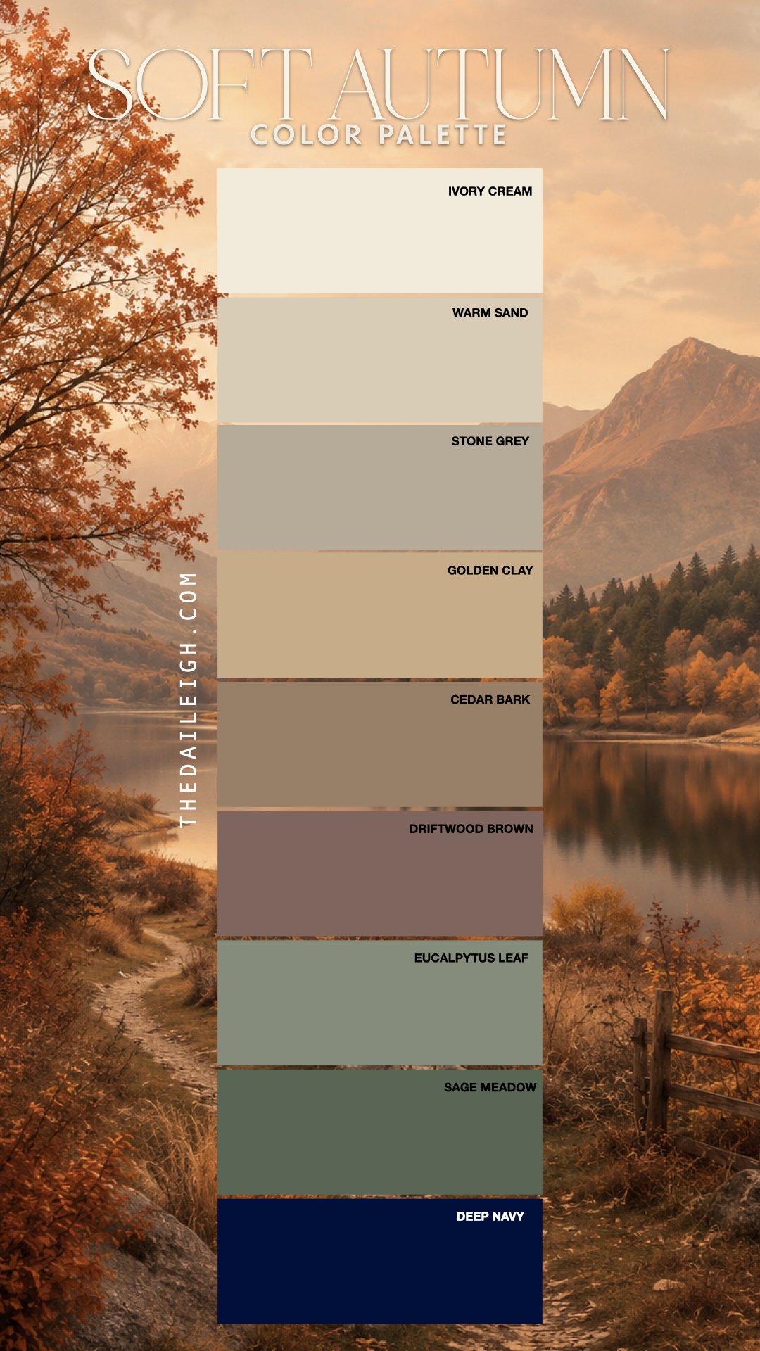 Soft autumn color palette neutral colors.