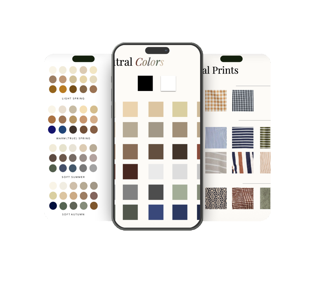 Wardrobe basics neutral colors and patterns.