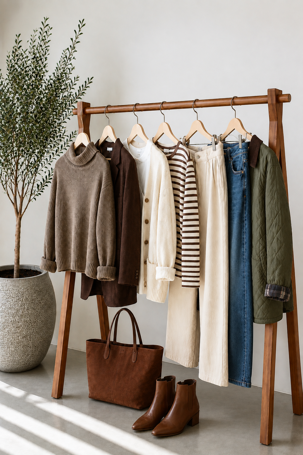 Classic fall capsule wardrobe.