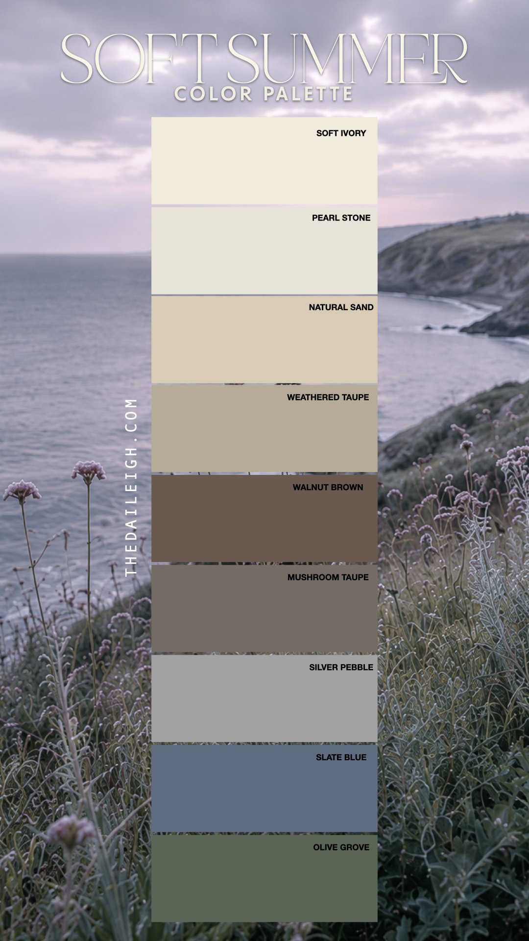 Soft summer color palette neutral colors.