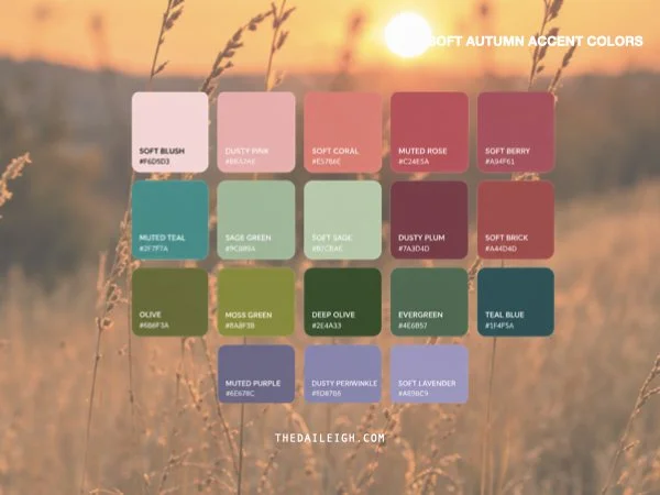 Soft autumn accent colors.