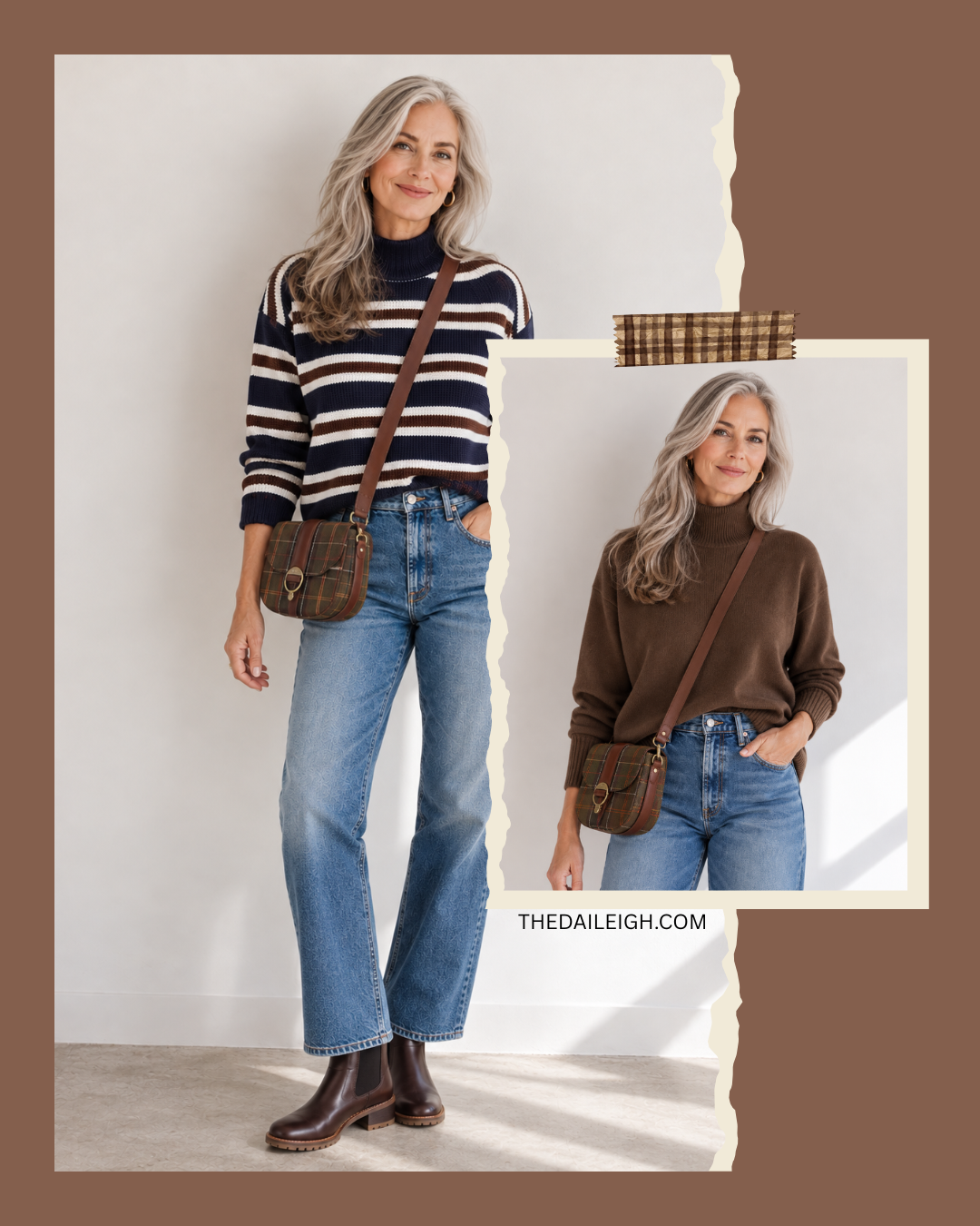How to combine patterns stripes and plaid in fall.