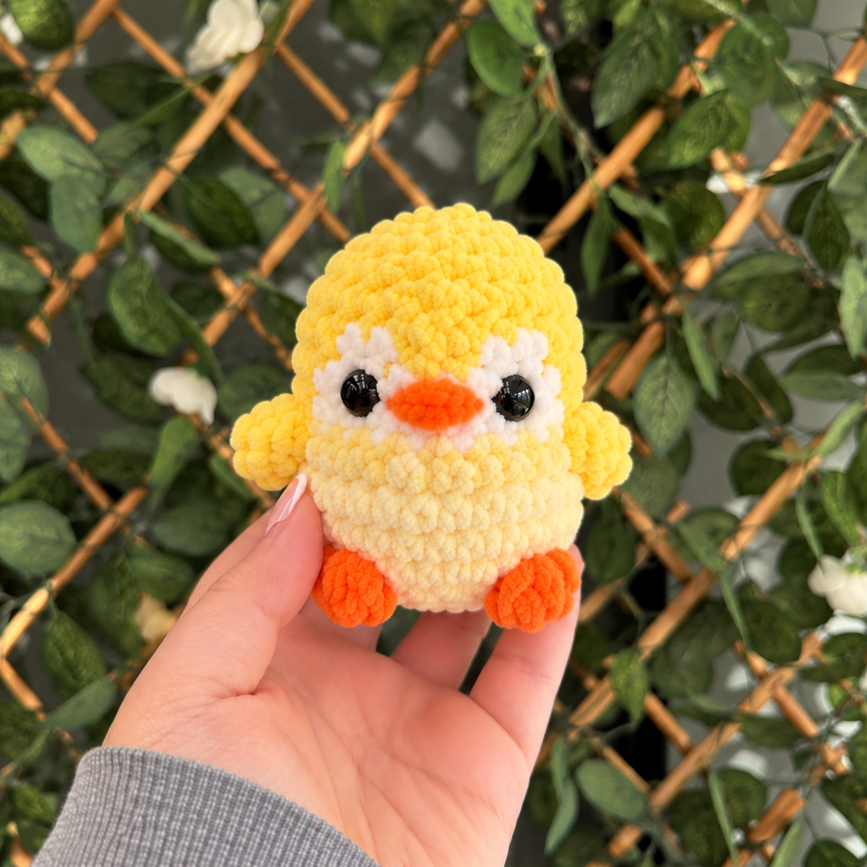 Hand-Held Fluffy Chick in a Garden.png